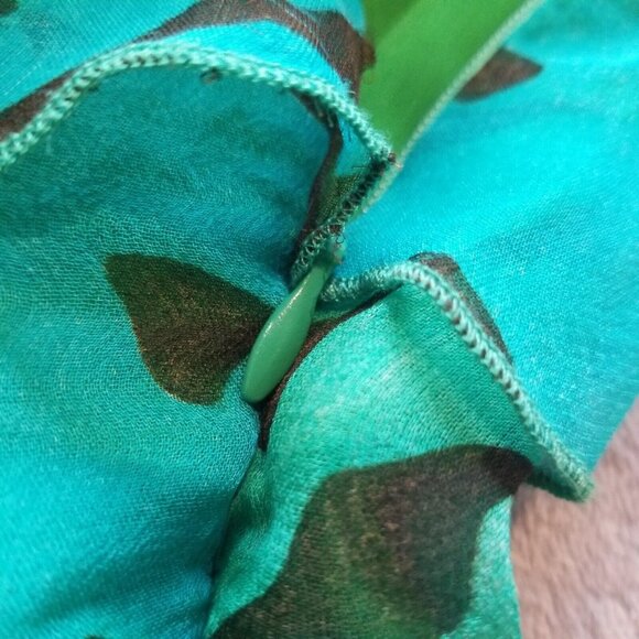 Philosophy Women's Size 2 Green Printed Tiered Ruffle Silk Skirt Side Zip Italy - Picture 5 of 10